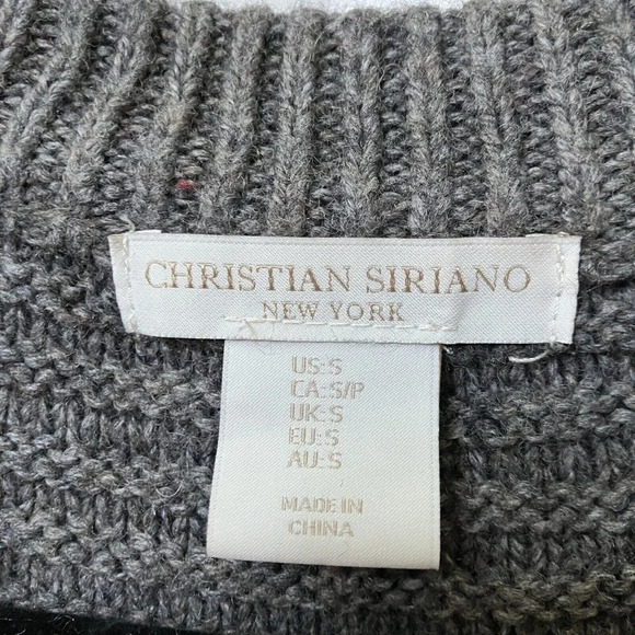 Christian Siriano Gray Wool Blend Neutral  Contemporary Sweater Small - Picture 4 of 4